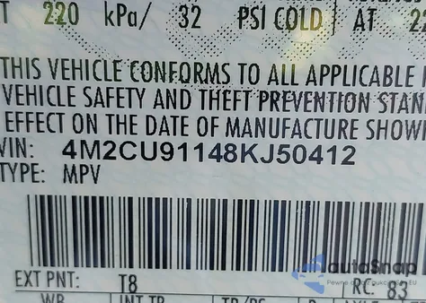 2008 Mercury Mariner V6 from USA, damaged, VIN 4M2CU91148KJ50412